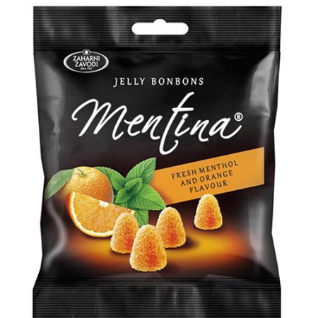 Мармелад жевательный со вкусом апельсина и ментола Mentina 90г